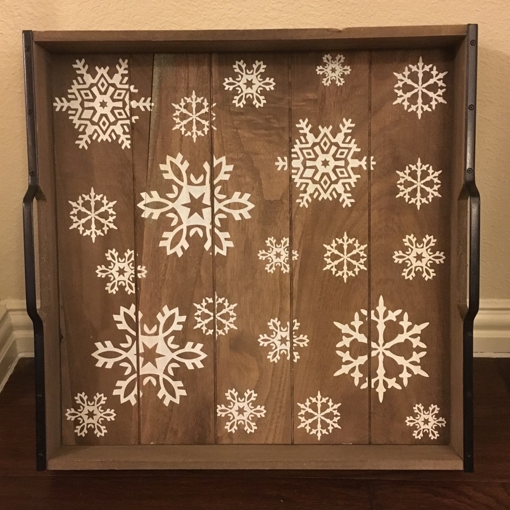 Wooden Snowflake Tray